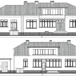 elewacje domów piętrowych z lat 70