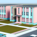 elewacje domów piętrowych z lat 80